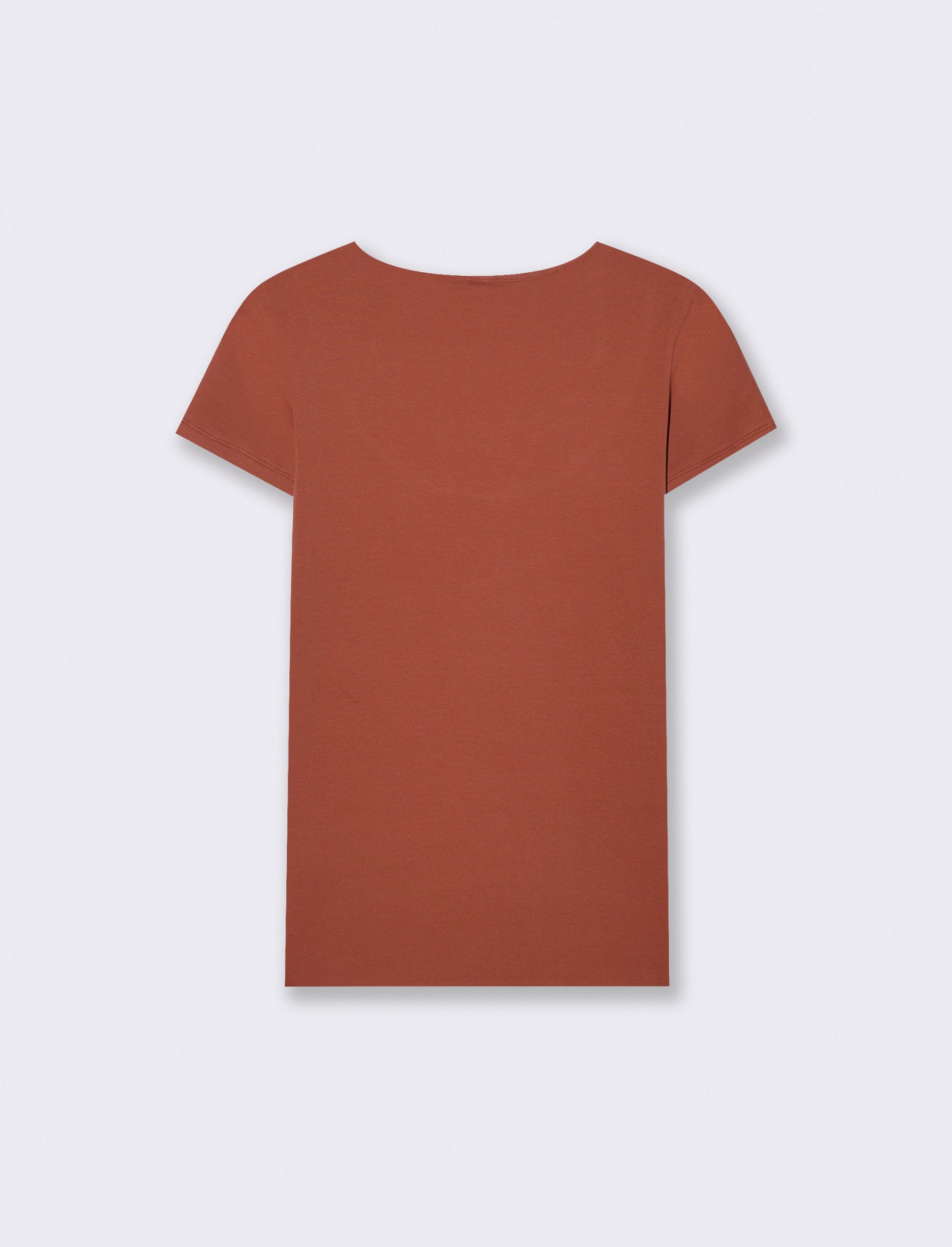 T-shirt manica corta con scollo incrociato - Cognac