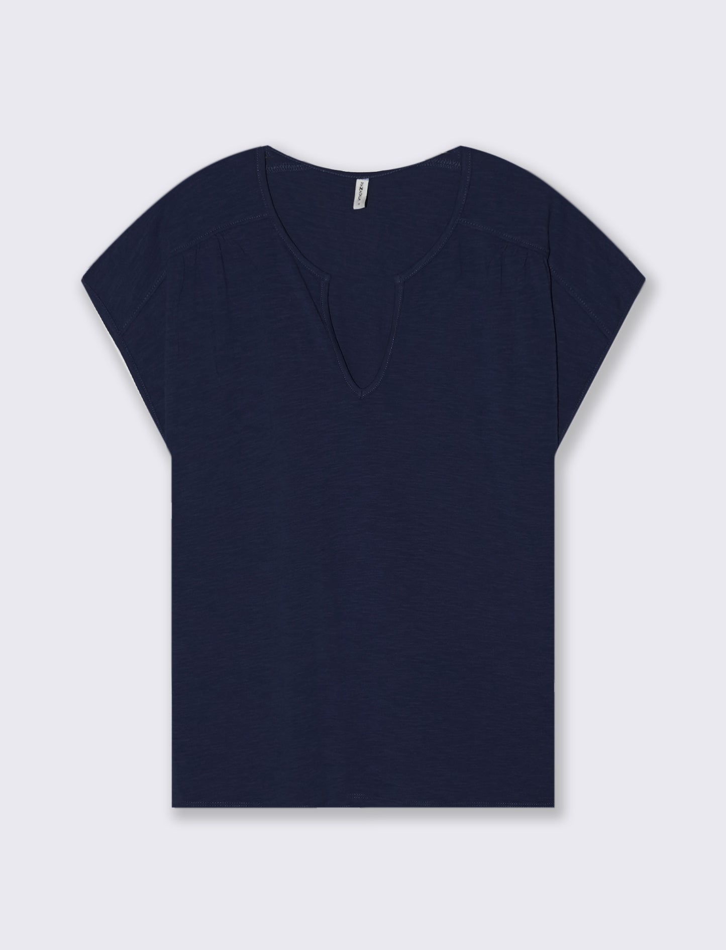 T-Shirt Mezza Manica Scollo Serafino - Blu
