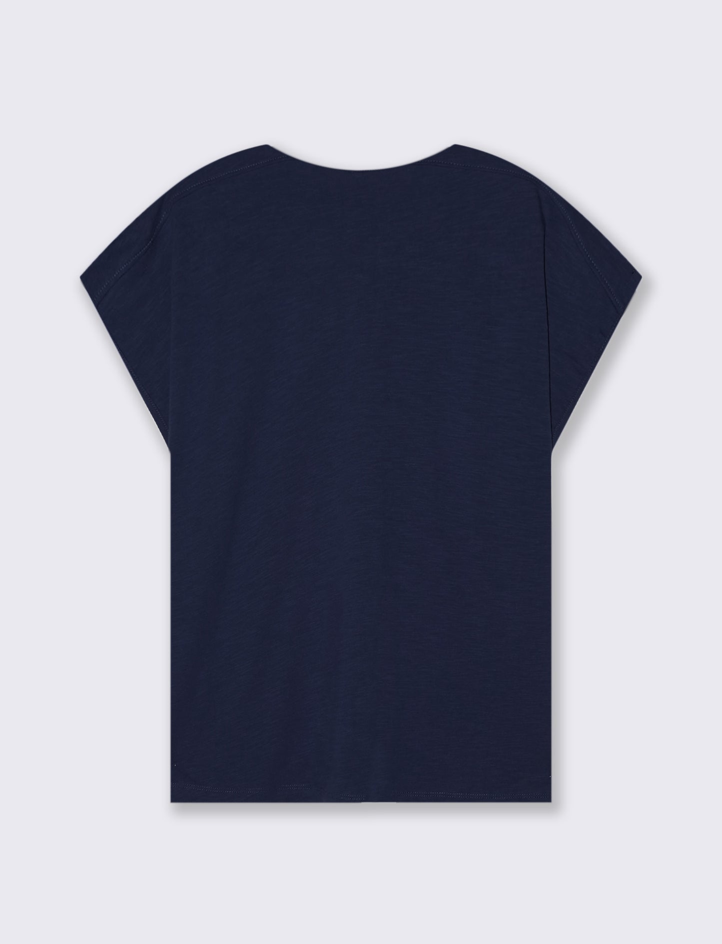 T-Shirt Mezza Manica Scollo Serafino - Blu