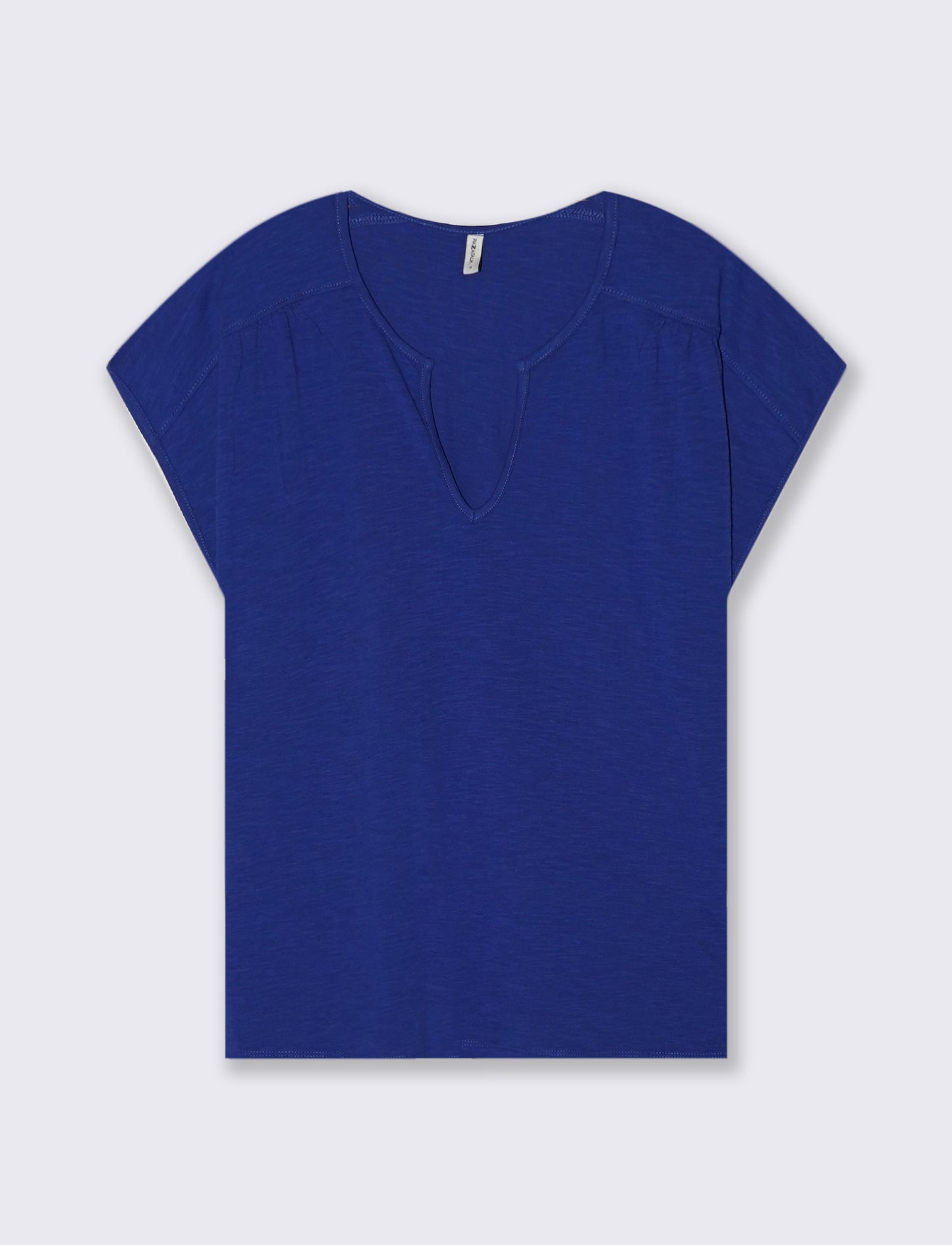 T-Shirt Mezza Manica Scollo Serafino - Blu royal