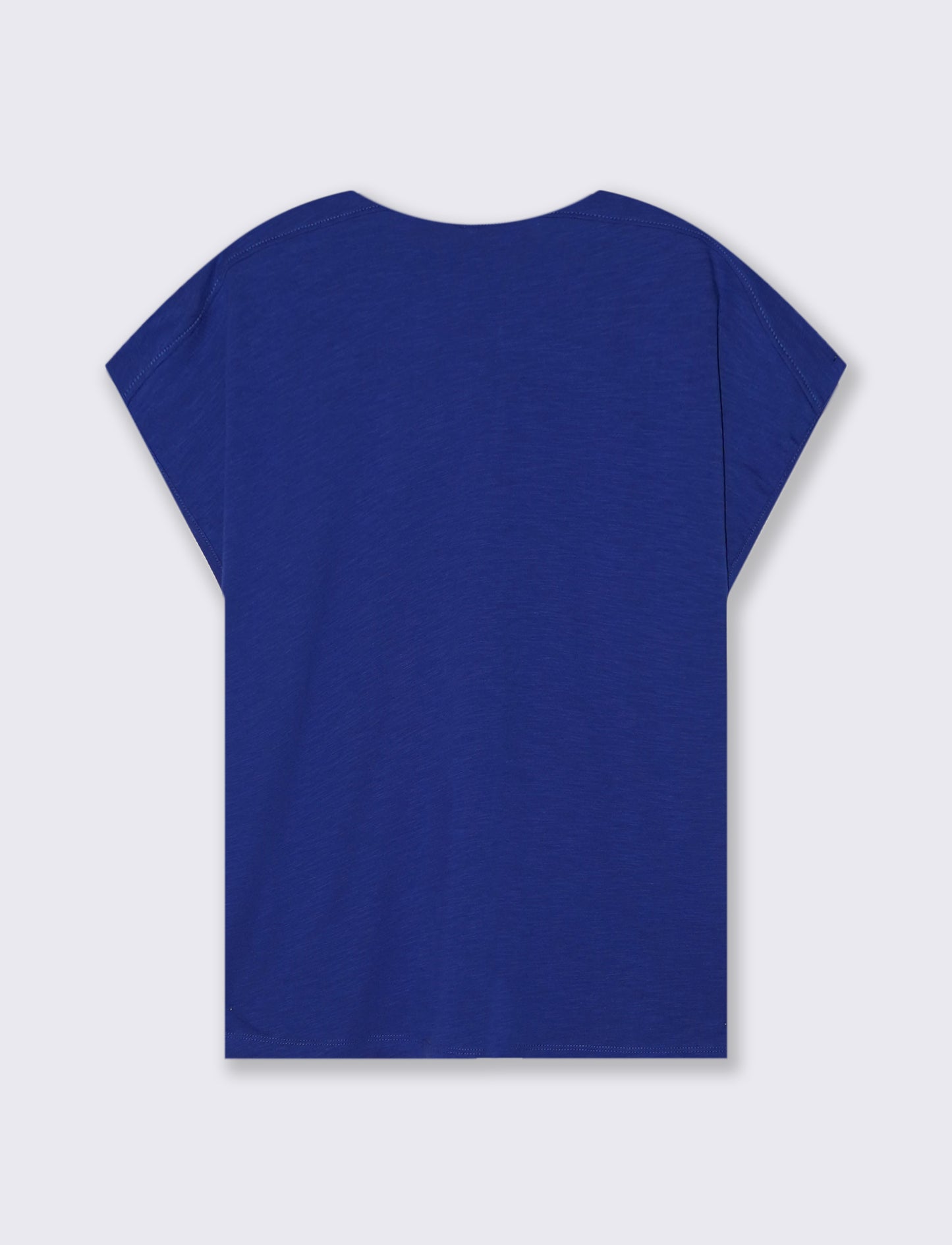 T-Shirt Mezza Manica Scollo Serafino - Blu royal