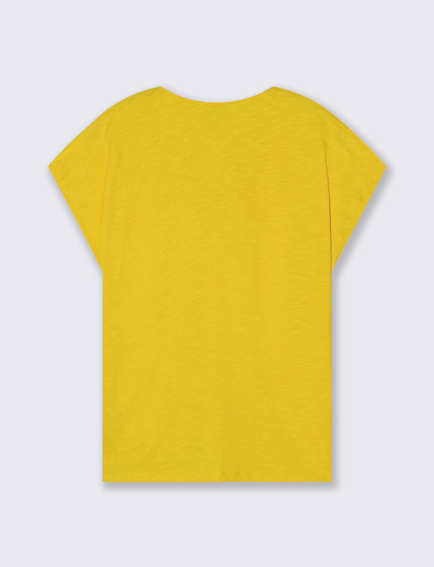 T-Shirt Mezza Manica Scollo Serafino - Giallo limone