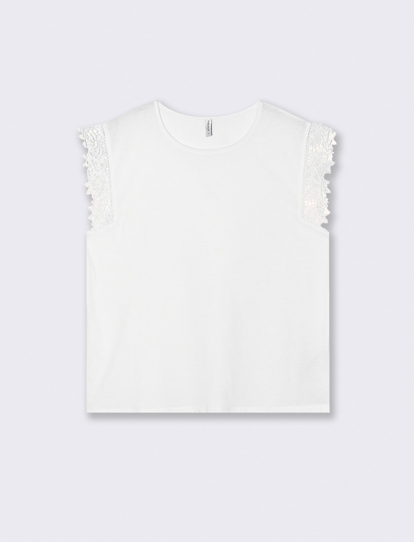 T-shirt in pizzo per donne eleganti - Bianco