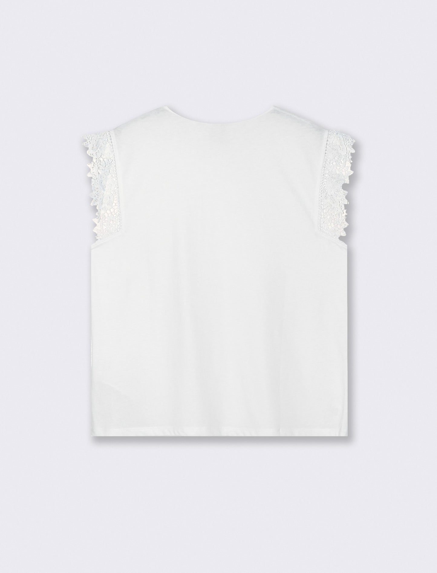 T-shirt in pizzo per donne eleganti - Bianco