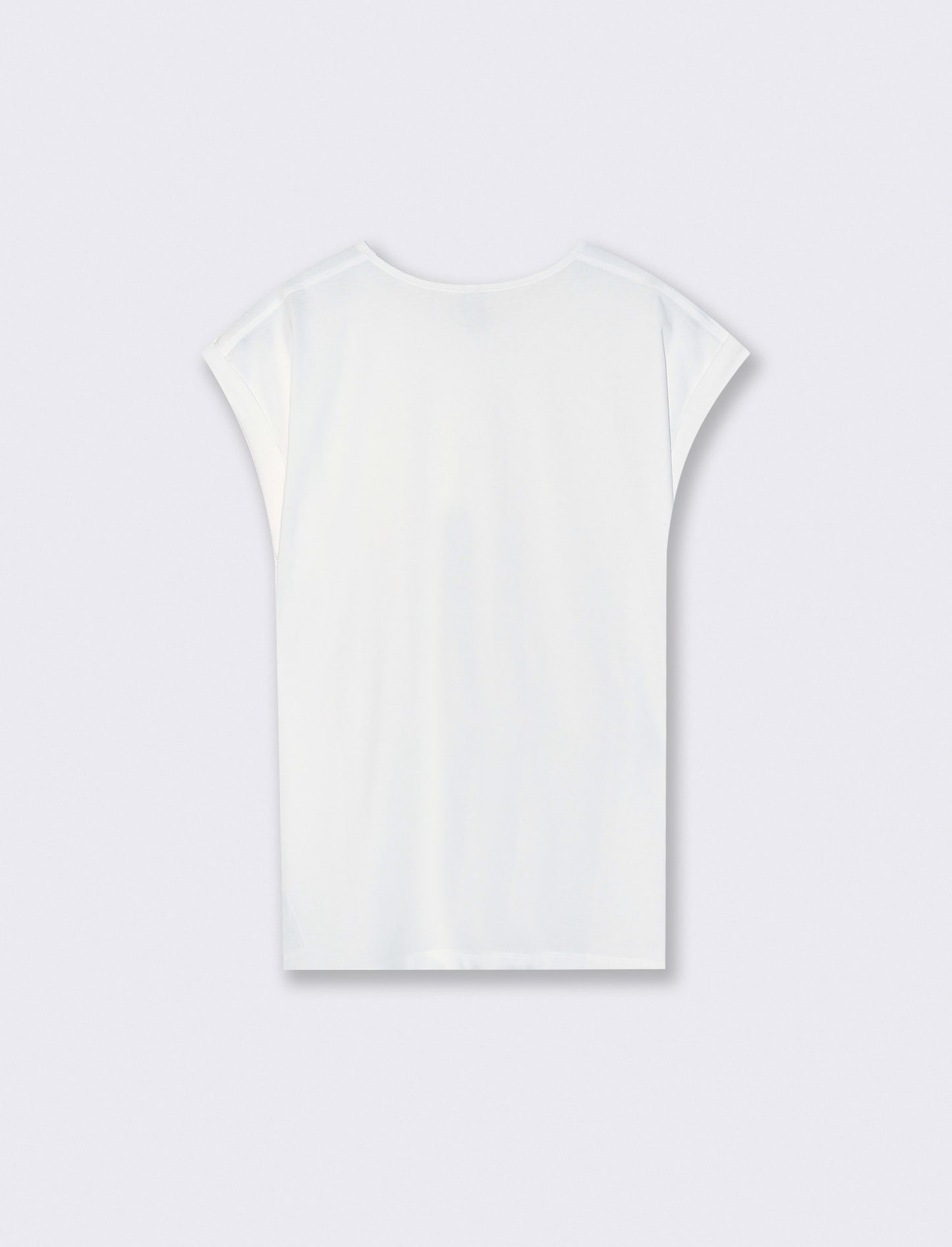 Striped T-shirt with shoulder appliqués - White