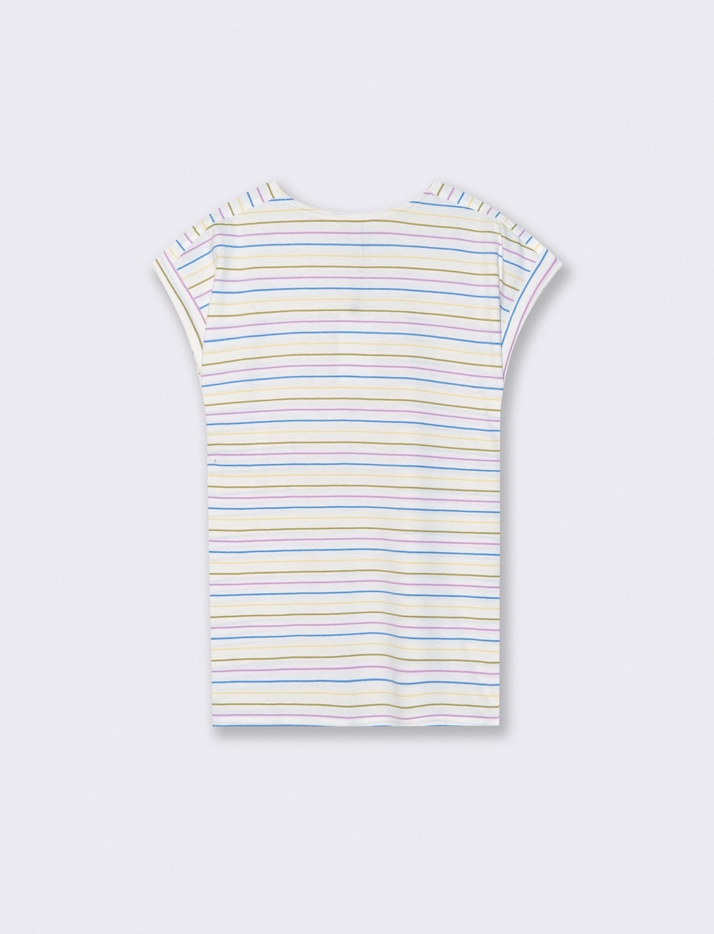 Striped T-shirt with shoulder appliqués - 