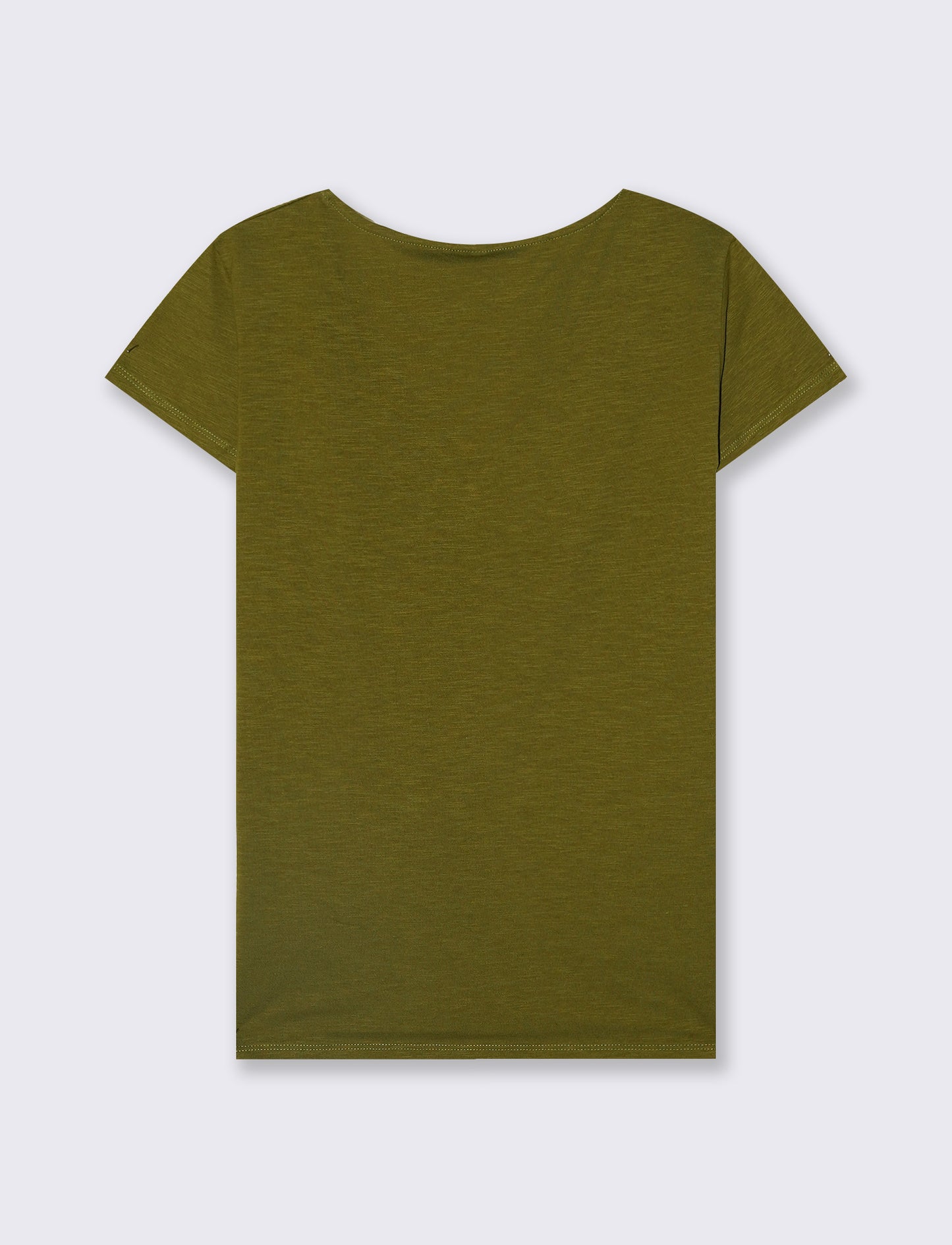 T-shirt manica corta con scollo anello - Verde abete