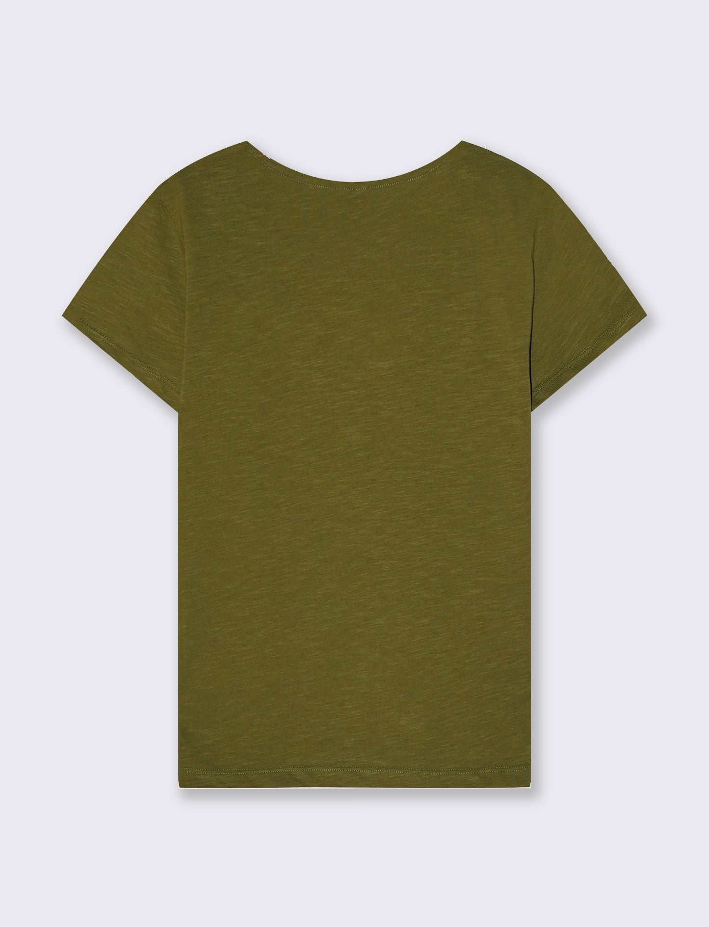 V-Neck T-Shirt with Trimming - Green