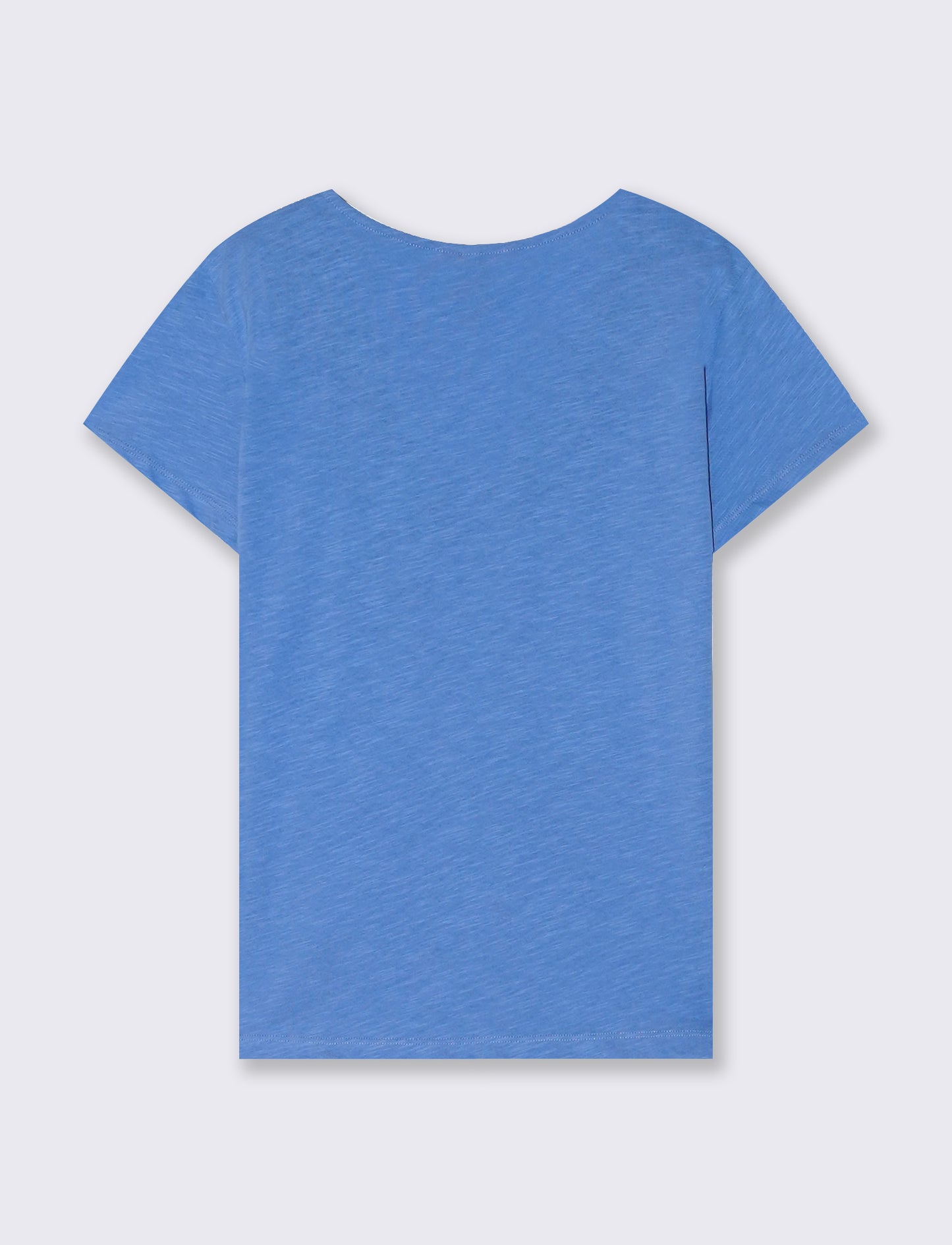 V-Neck T-Shirt with Trimming - Sky blue