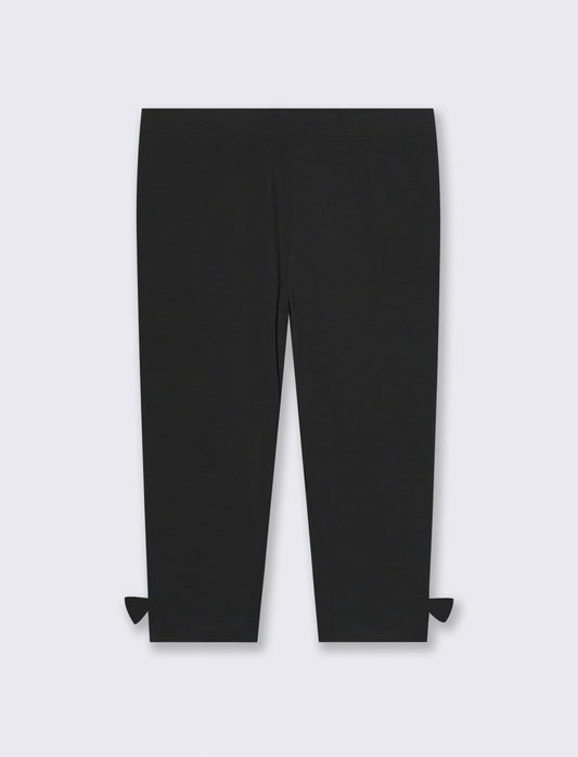 Leggings in cotone elastico per bambina - Nero