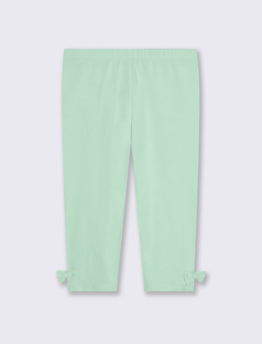 Leggings in cotone elastico per bambina - Verde acqua