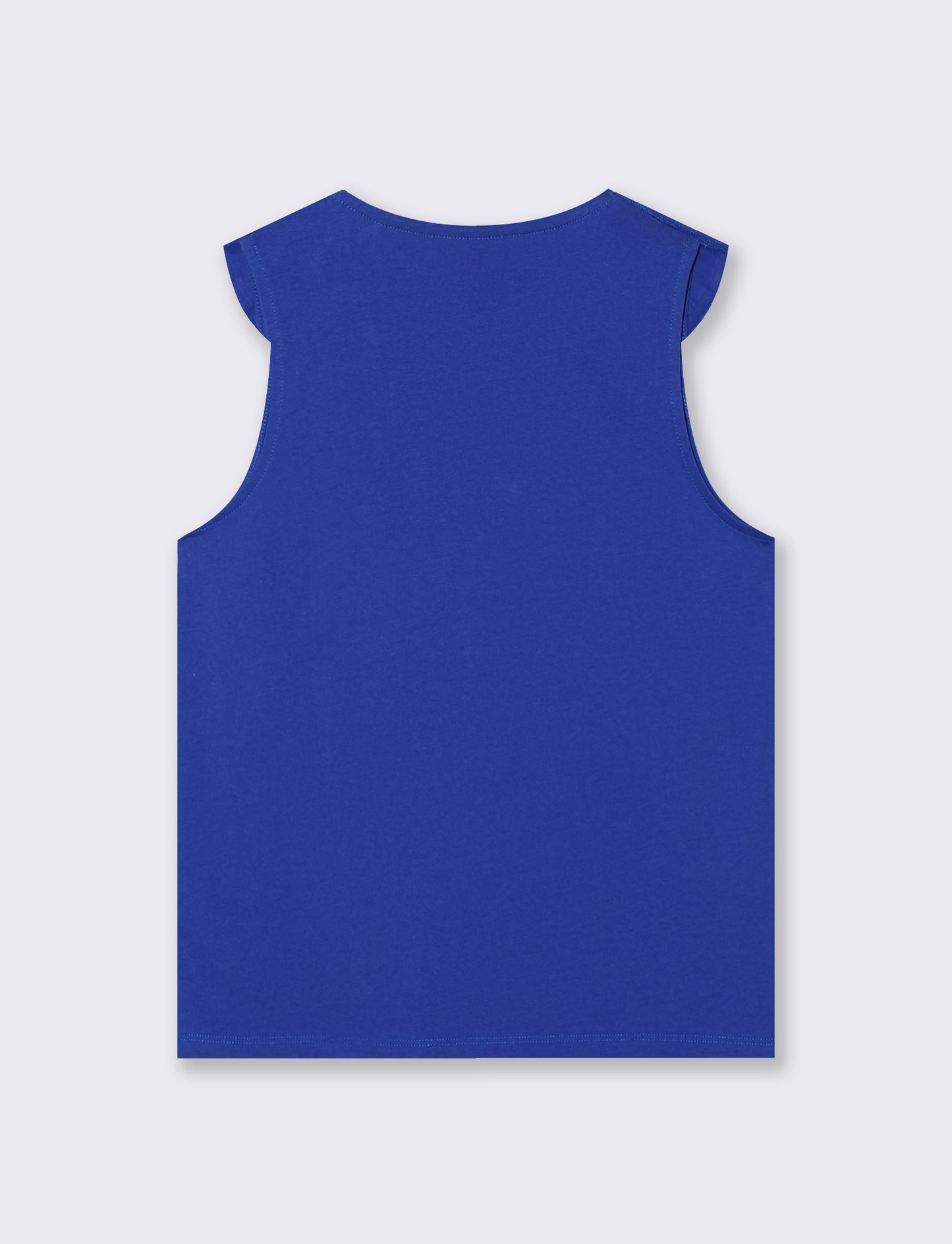 T-shirt in cotone con rouche V - Royal
