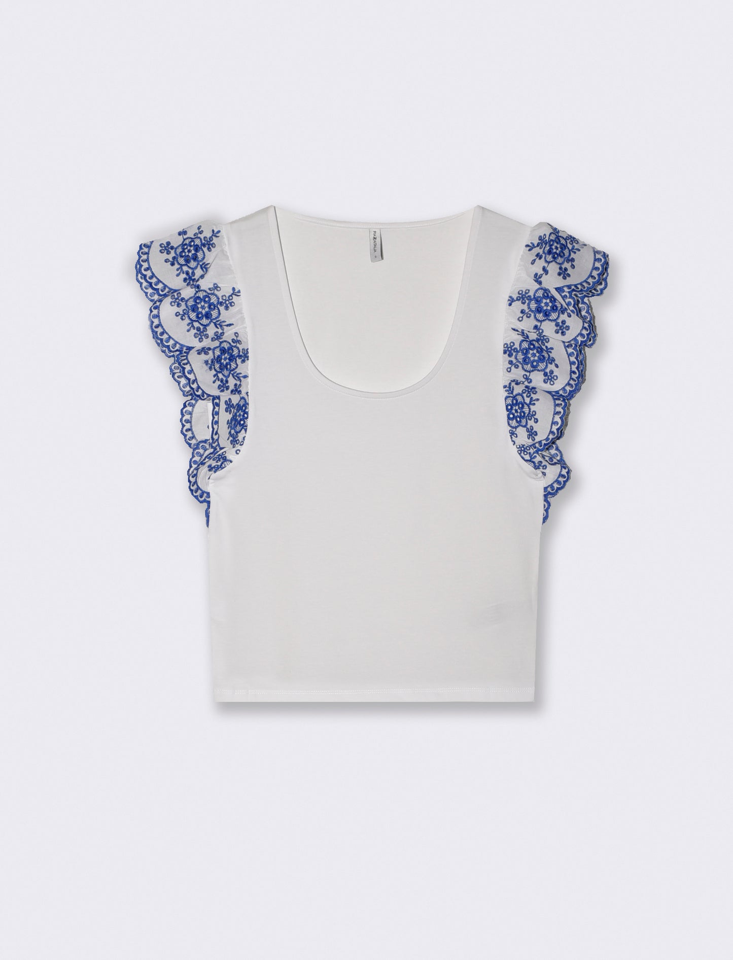 T-shirt con maniche in pizzo sangallo - var 1