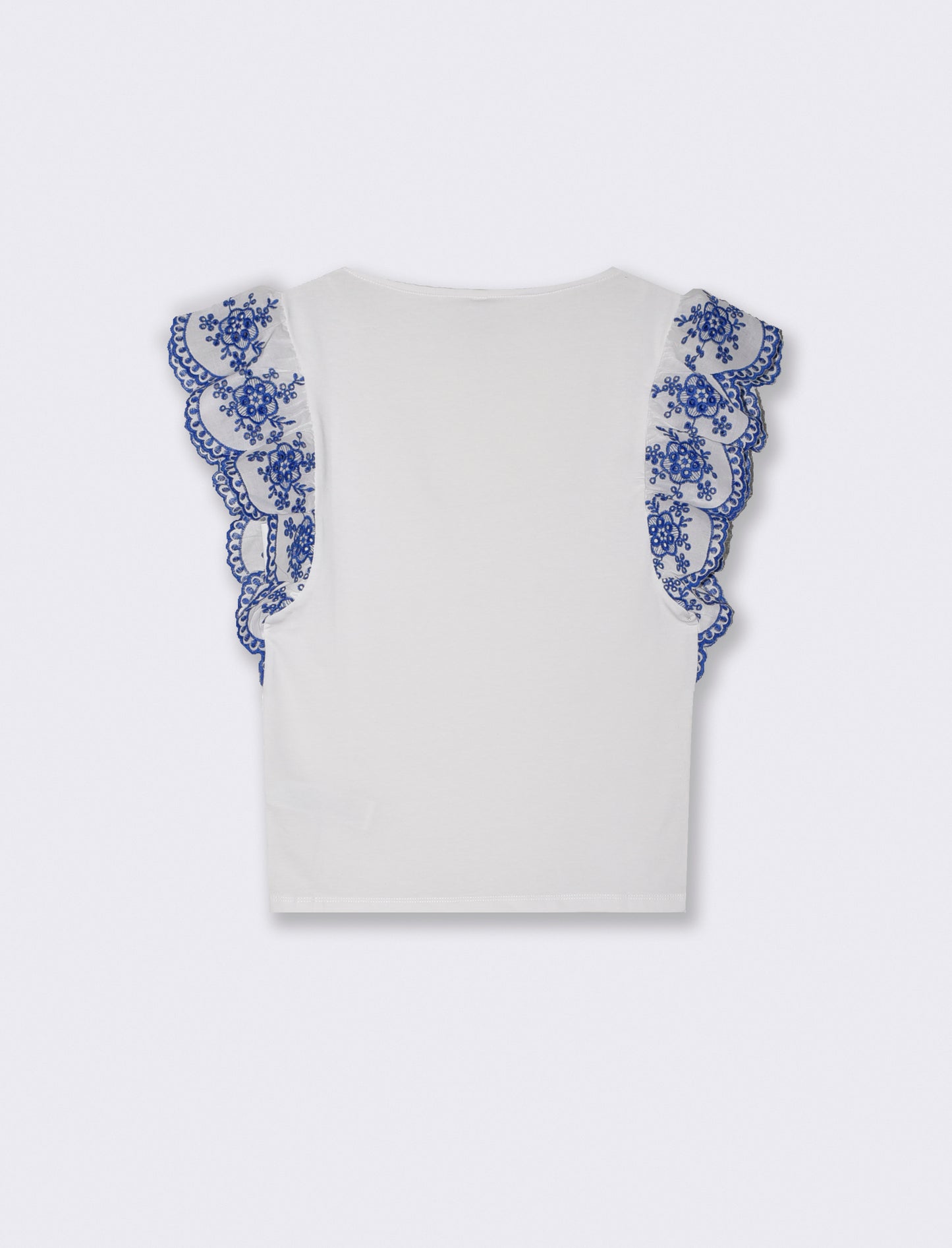 T-shirt con maniche in pizzo sangallo - var 1