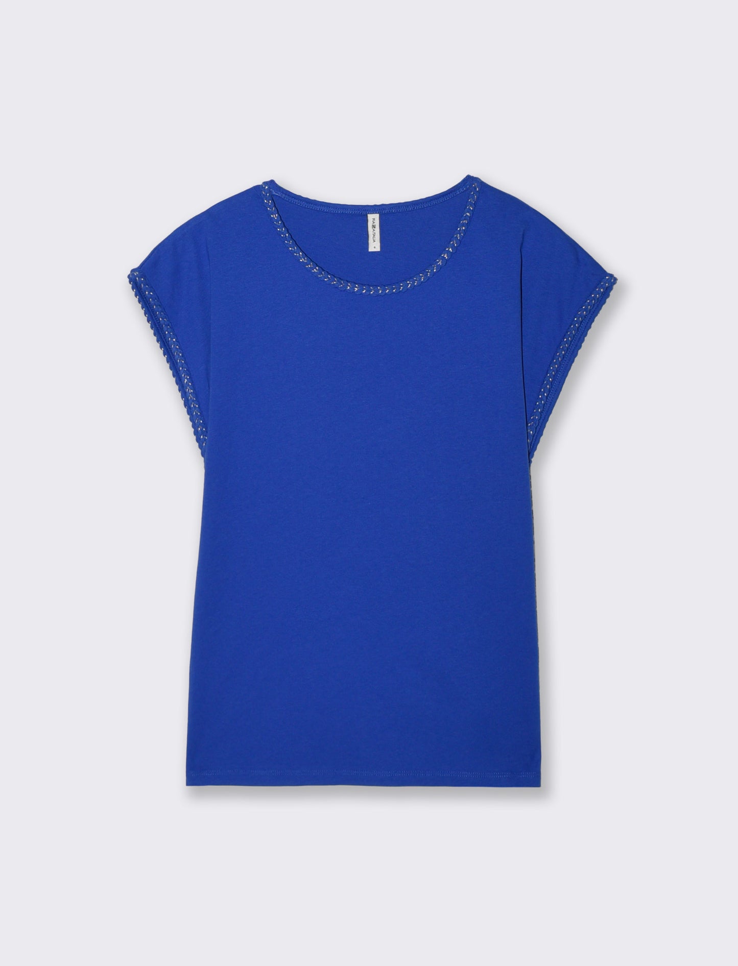 Cotton Short Sleeve T-Shirt with Trim - 