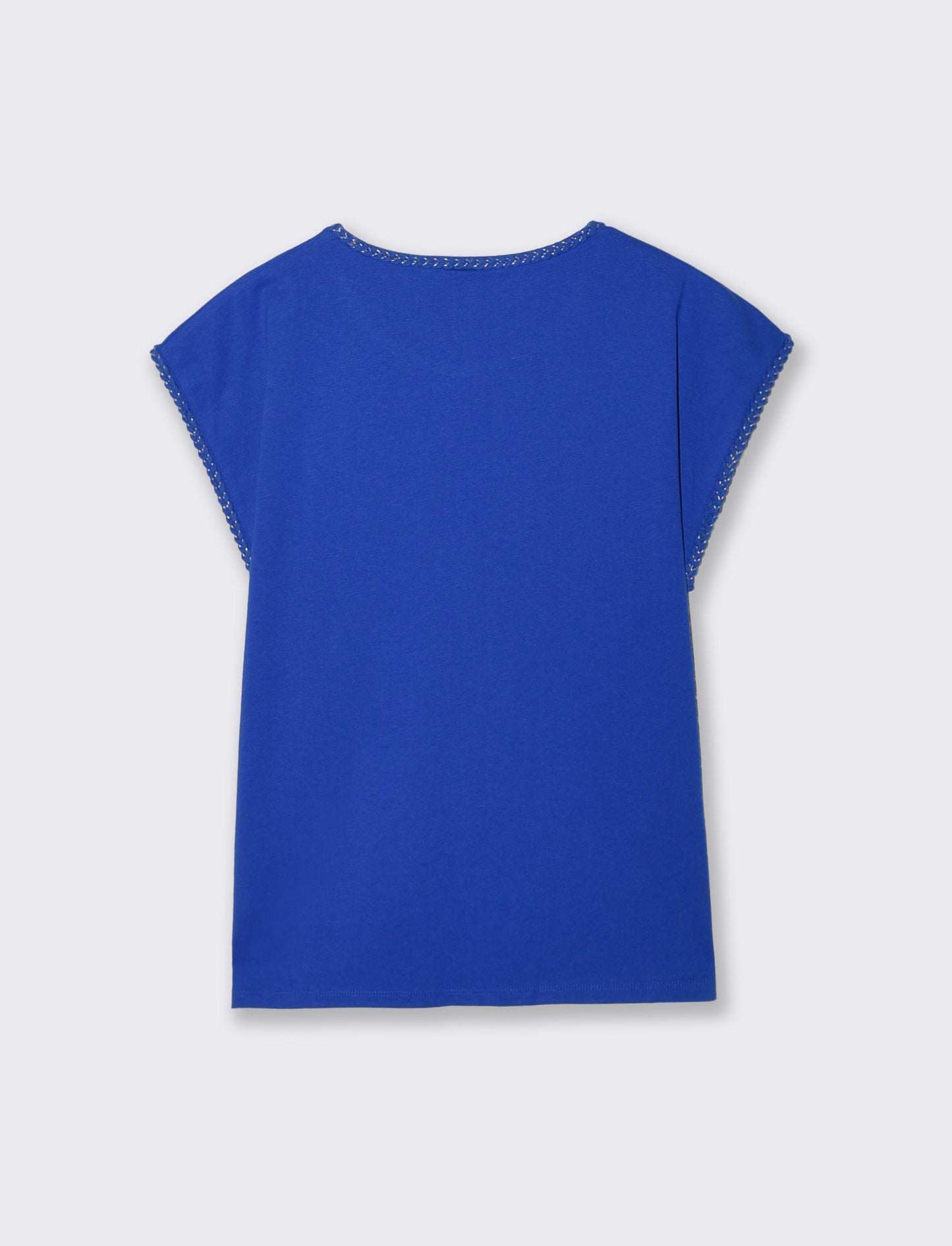 Cotton Short Sleeve T-Shirt with Trim - 