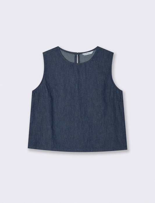 Casacca Smanicata con Chiusura Retro - DENIM SCURO