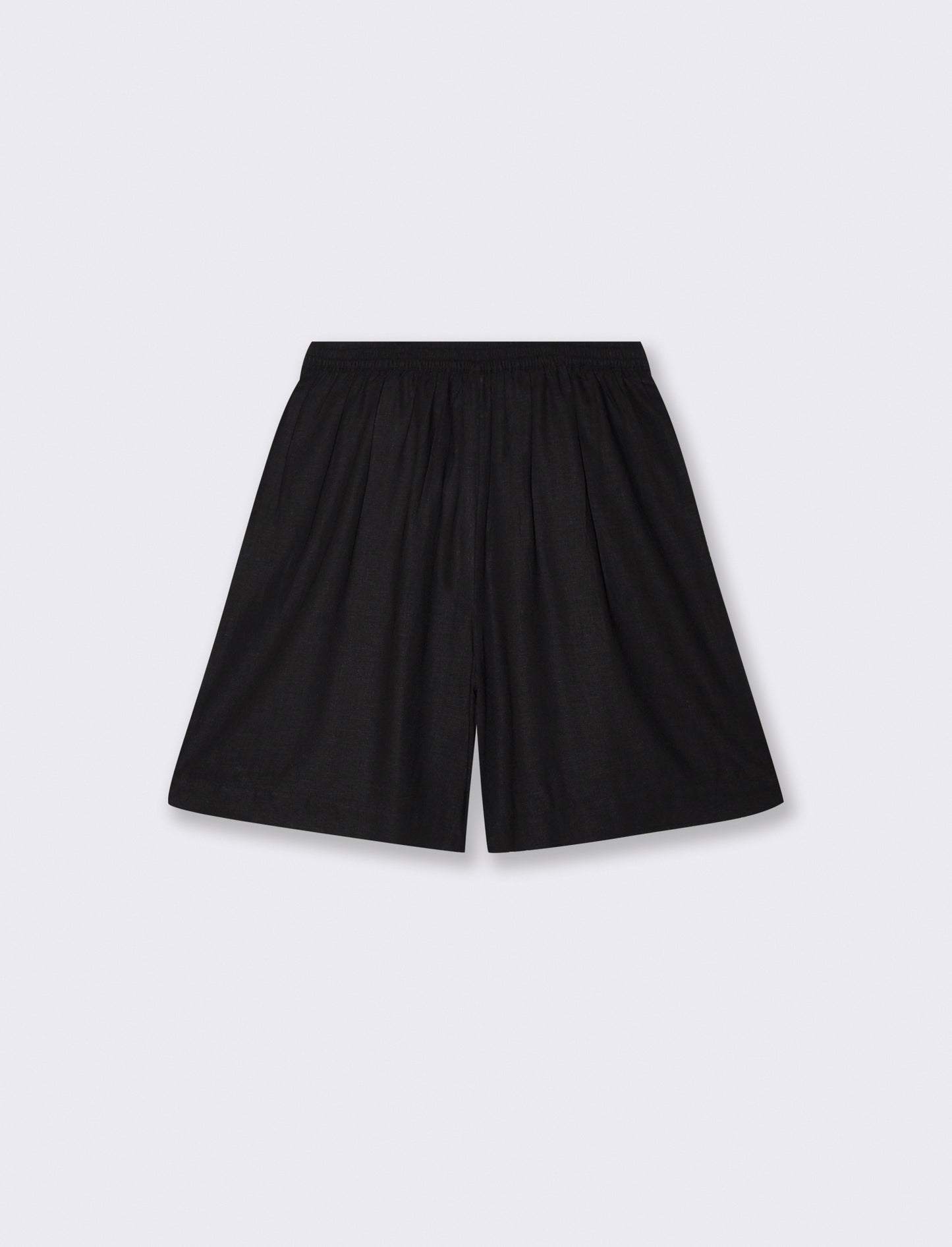 Bermuda con Elastico e Tasche Fianchi - Nero