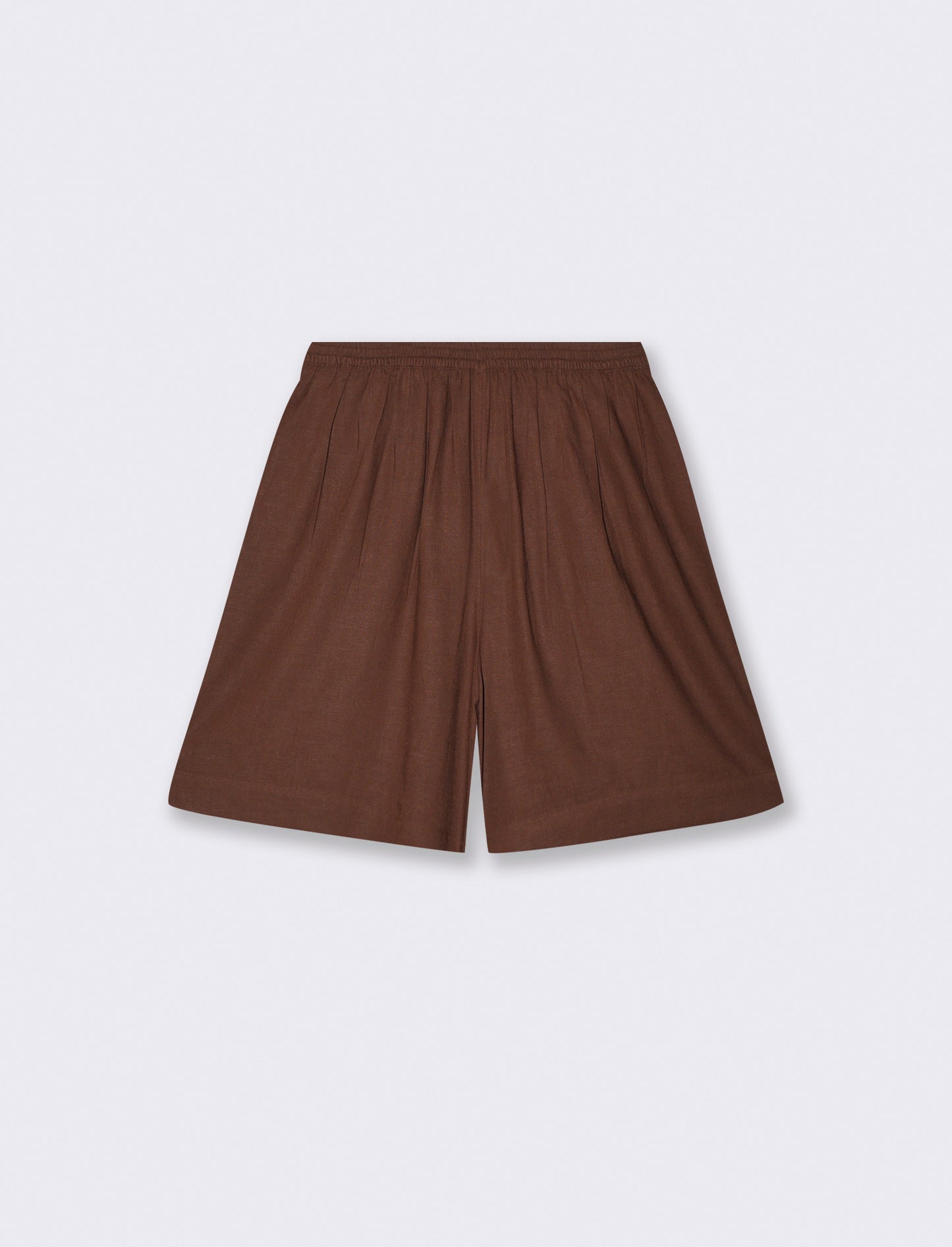 Bermuda con Elastico e Tasche Fianchi - Marrone cioccolato