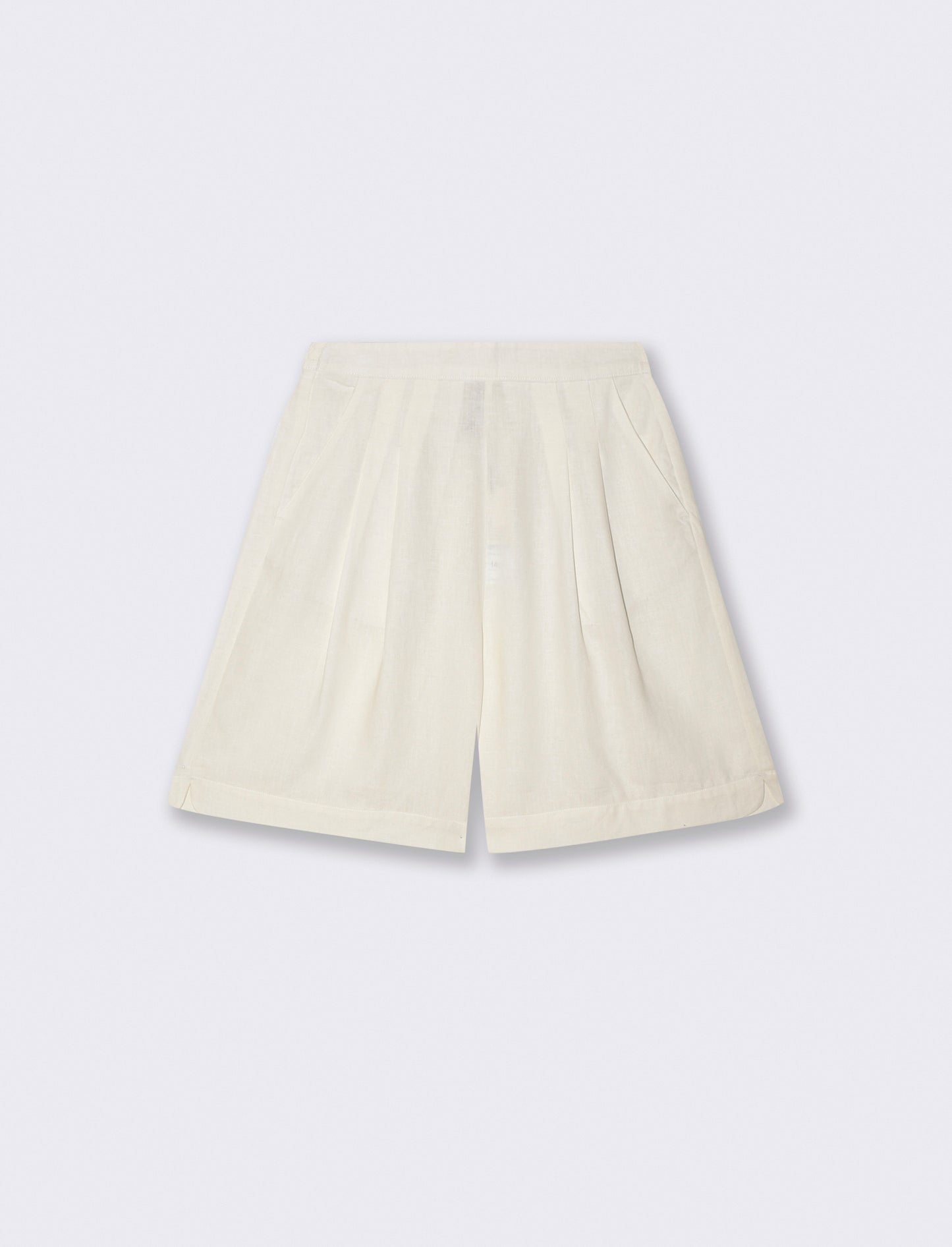 Bermuda con Elastico e Tasche Fianchi - Grigio ghiaccio