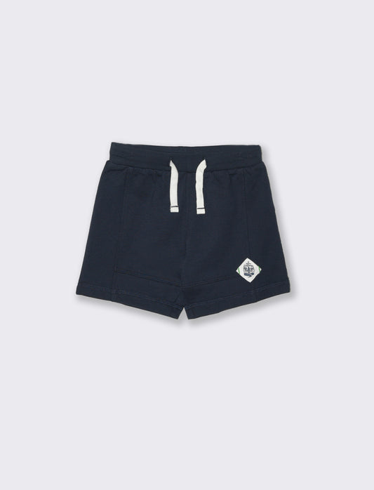 Basic solid color bermuda shorts - Blue