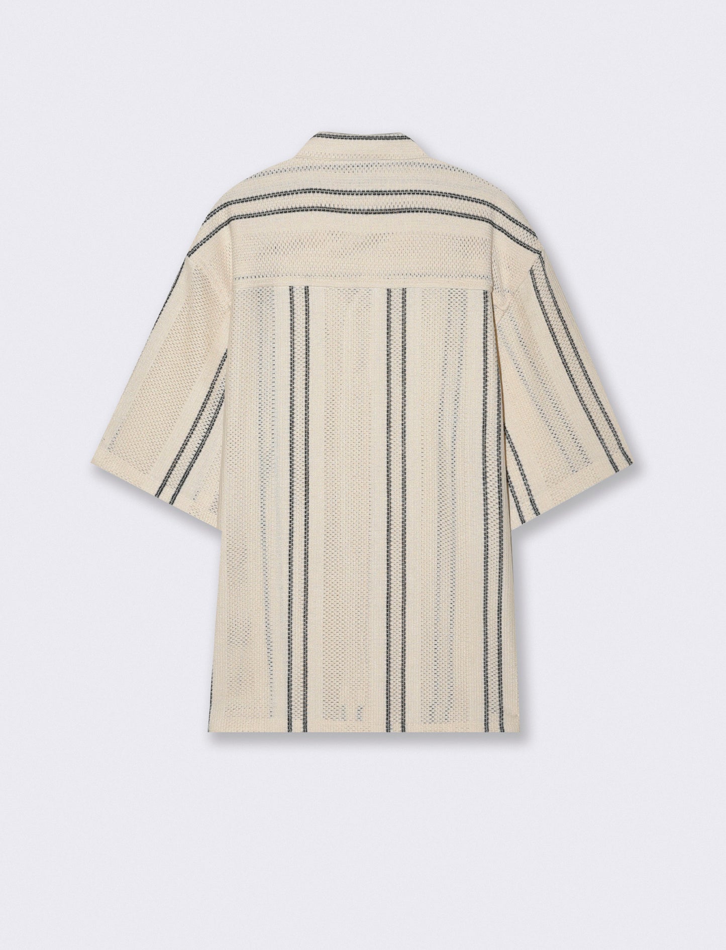Camicia Cropped Boxy Fit in Crochet - Beige ecru
