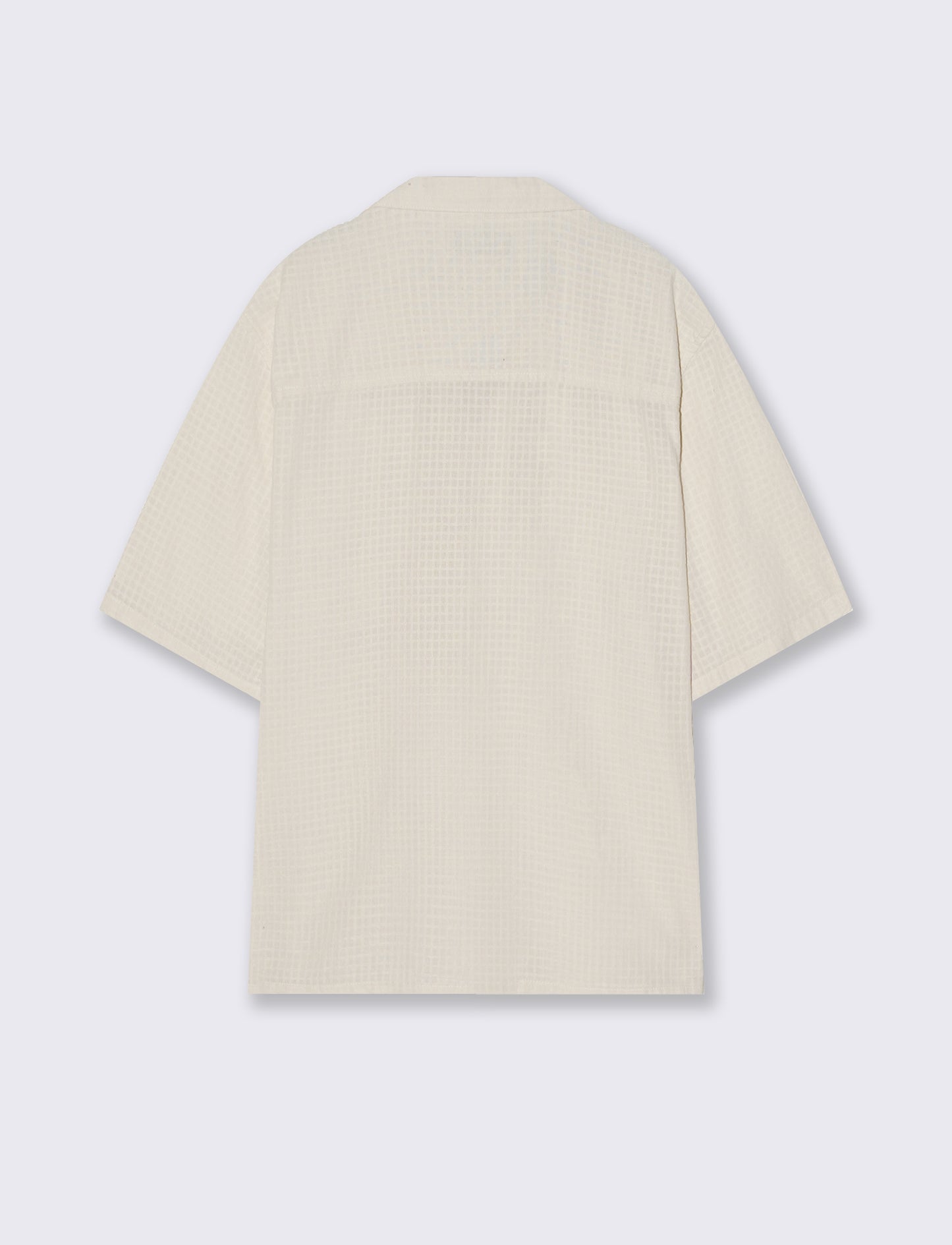 Boxy fit checkered cotton shirt - Beige