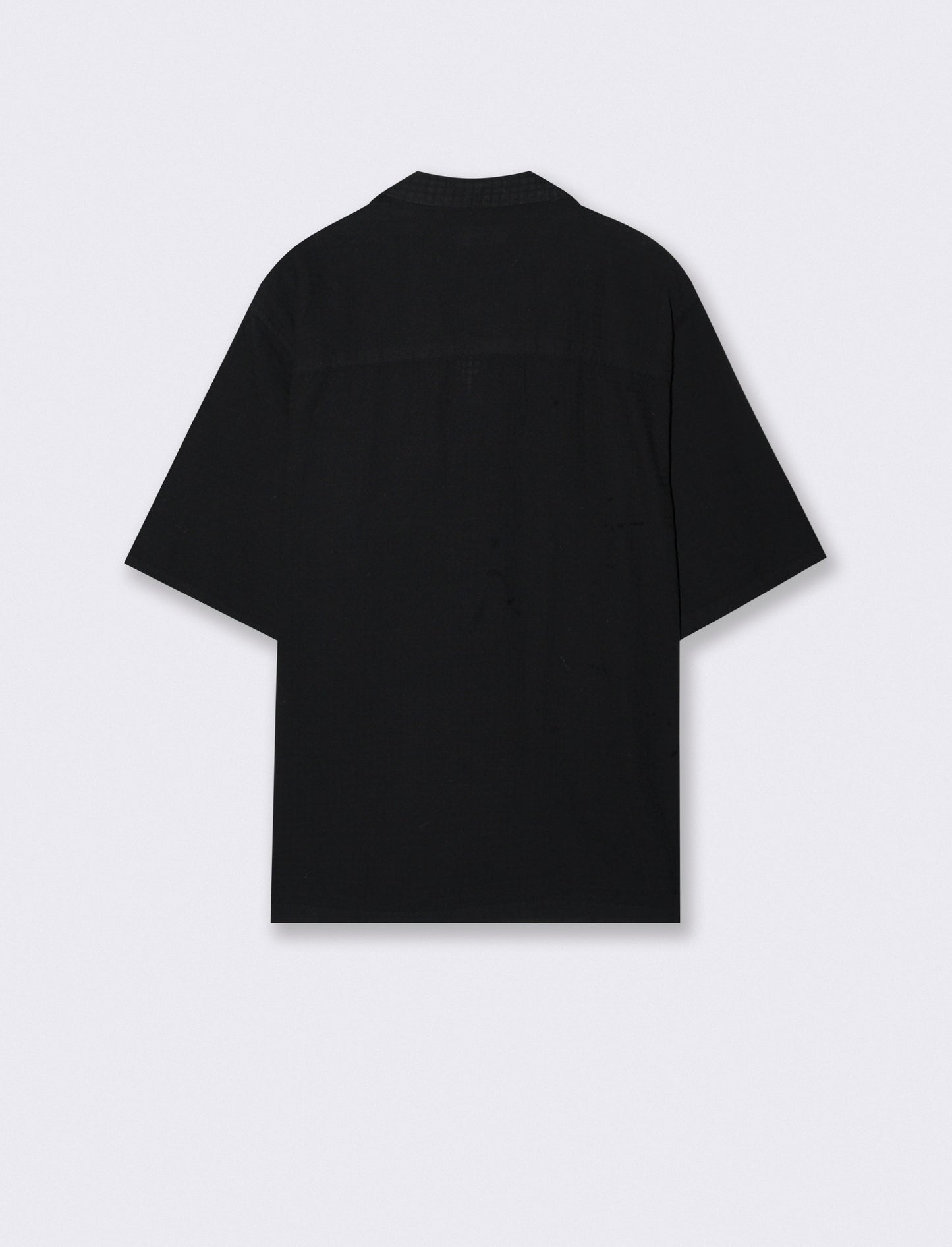 Camicia boxy fit a quadri in cotone - Nero