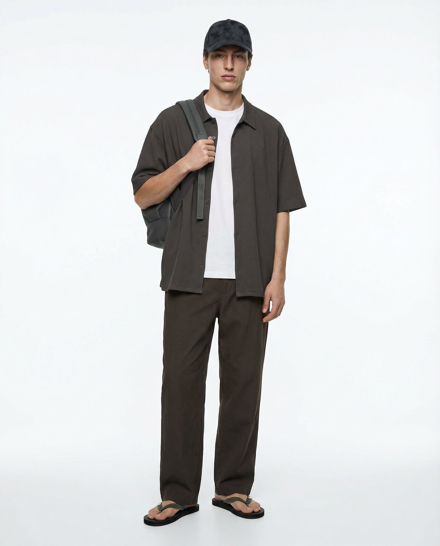 Pantaloni jogger in tessuto jacquard - Moro