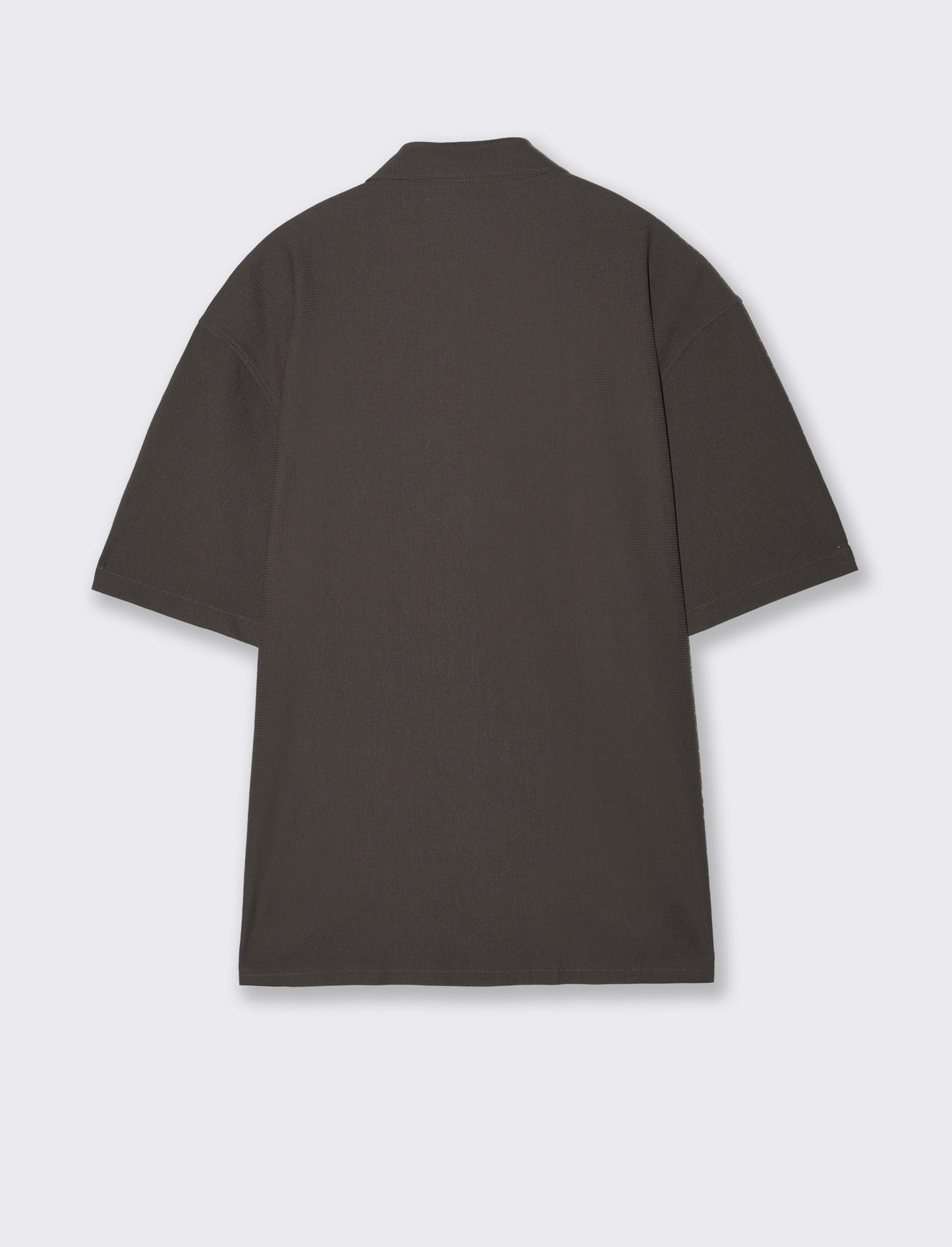 Camicia boxy fit in tessuto jacquard - Moro