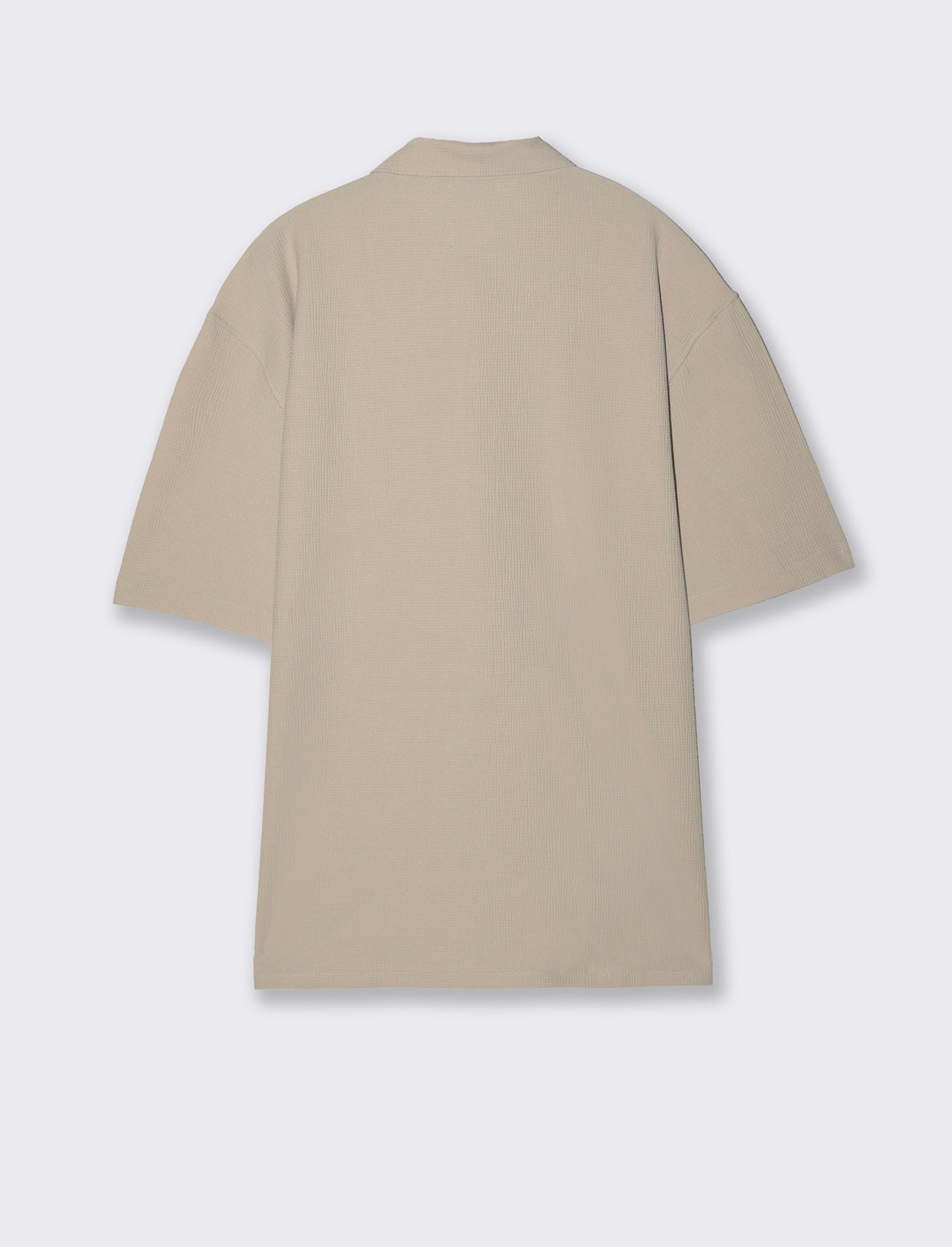 Camicia boxy fit in tessuto jacquard - Sabbia