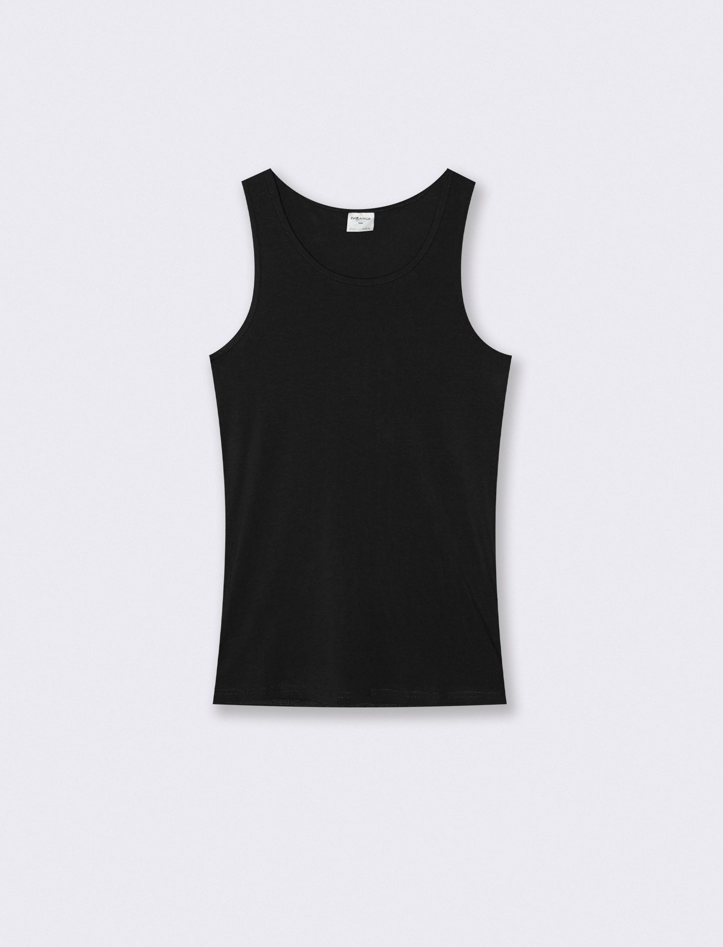 Canotta slim fit in cotone elasticizzato - Nero
