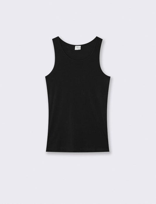 Canotta slim fit in cotone elasticizzato - Nero