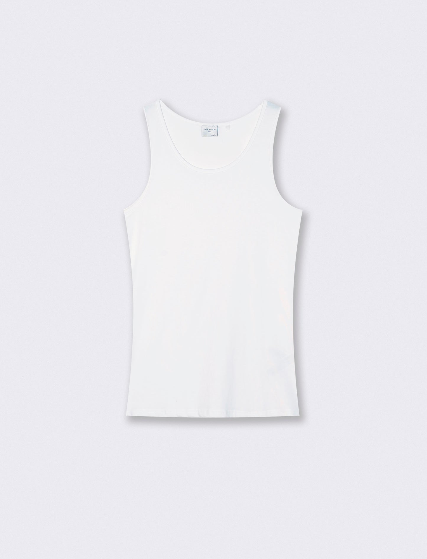 Canotta slim fit in cotone elasticizzato - Bianco