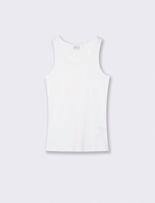 Canotta slim fit in cotone elasticizzato - Bianco