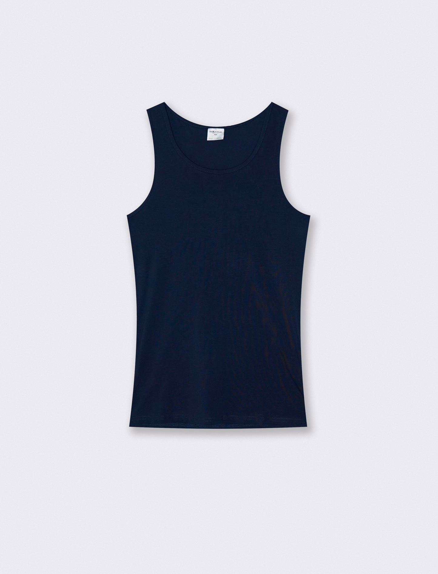 Canotta slim fit in cotone elasticizzato - Blu notte
