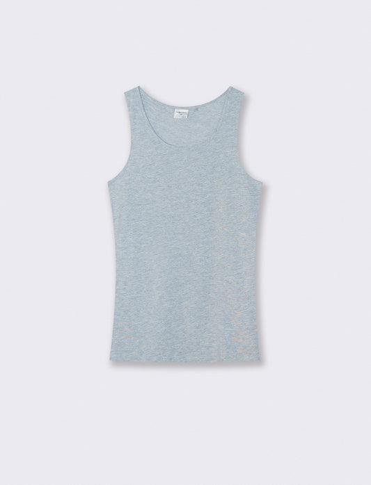Canotta slim fit in cotone elasticizzato - Grigio mel.