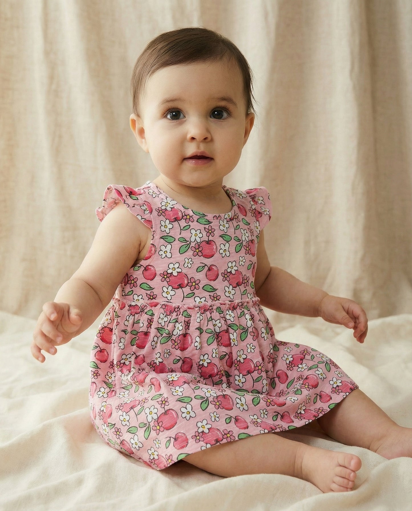 Abito casual a fantasia con rouches - Rosa