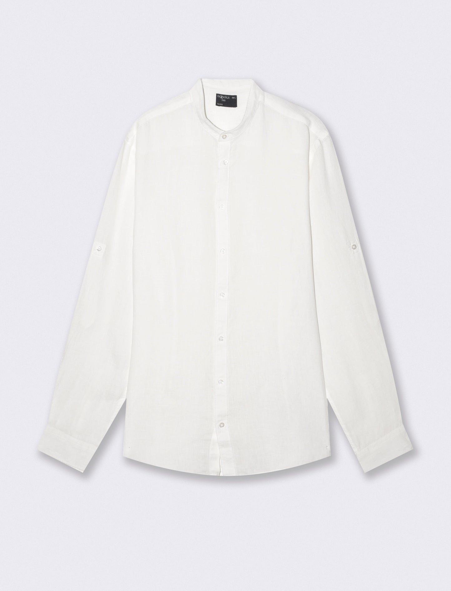 Camicia coreana in puro lino leggero - Bianco