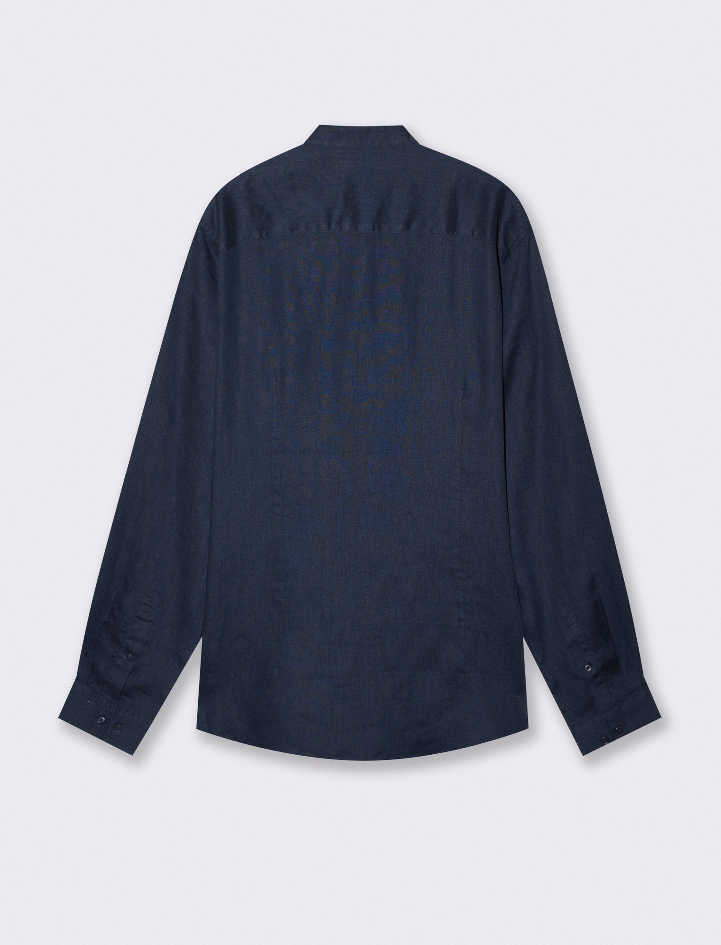 Camicia coreana in puro lino leggero - Blu
