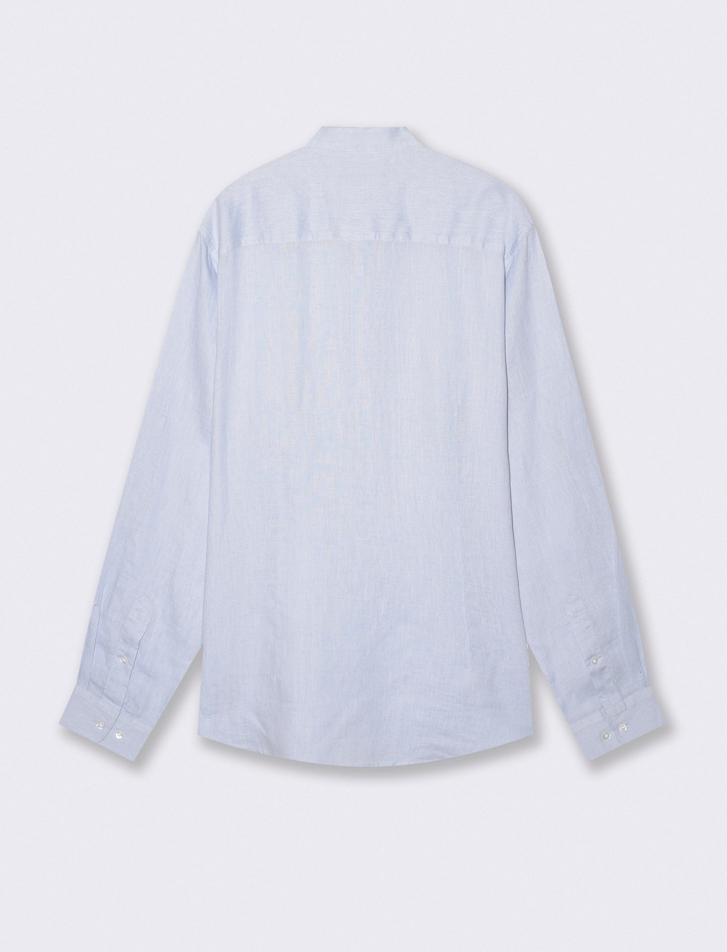 Camicia coreana in puro lino leggero - Celeste polvere