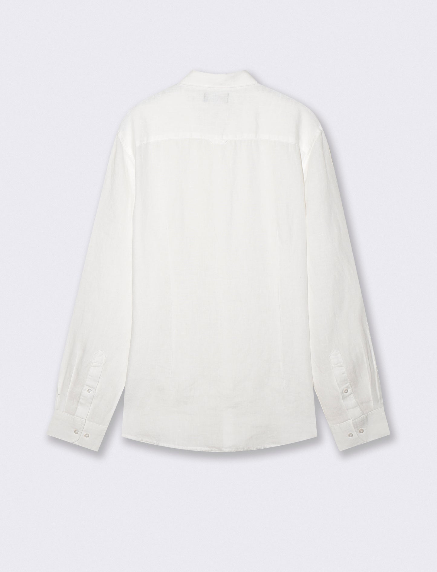 Light linen shirt with French collar - White