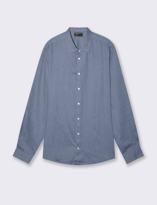 Camicia in lino leggero con collo francese - CARTA DA ZUCCHERO