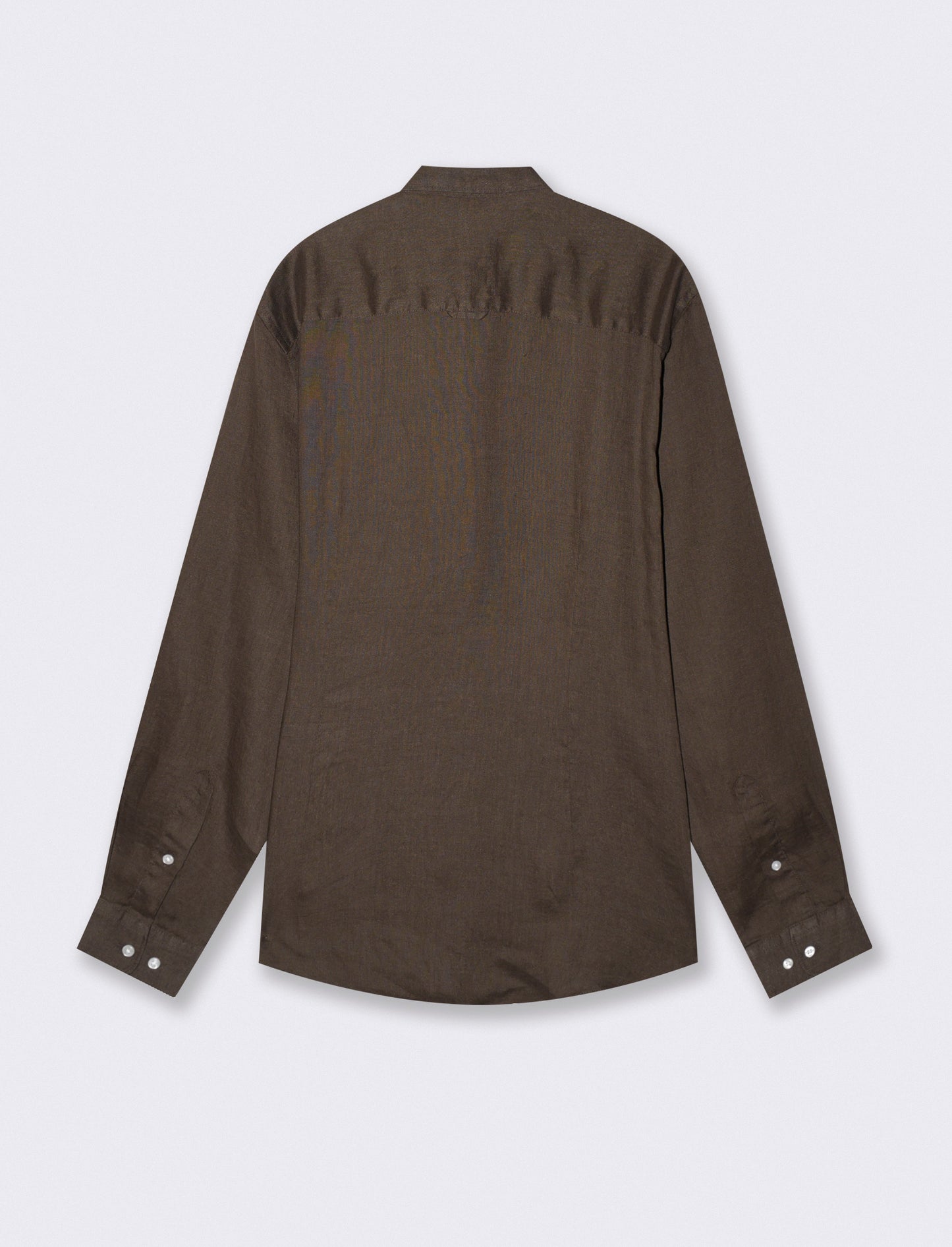 Light linen shirt with French collar - Brown