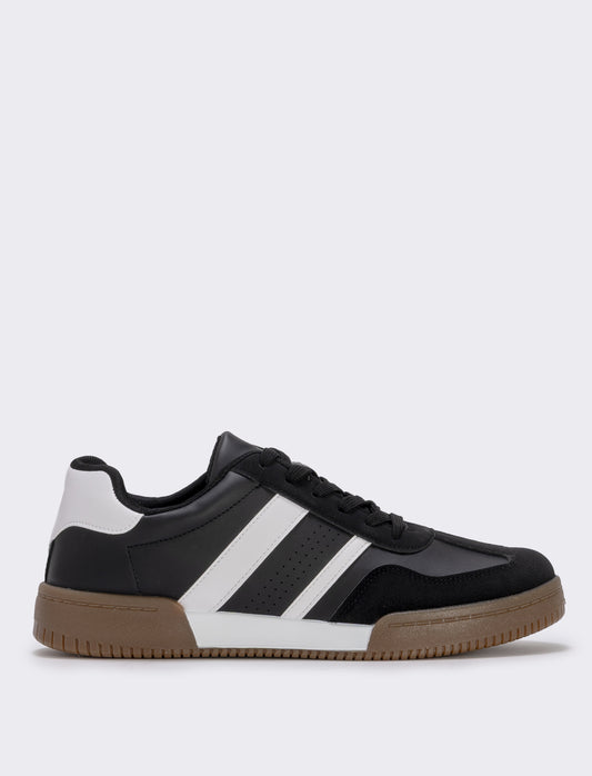 Sneakers nere con dettagli bianchi da uomo - Nero