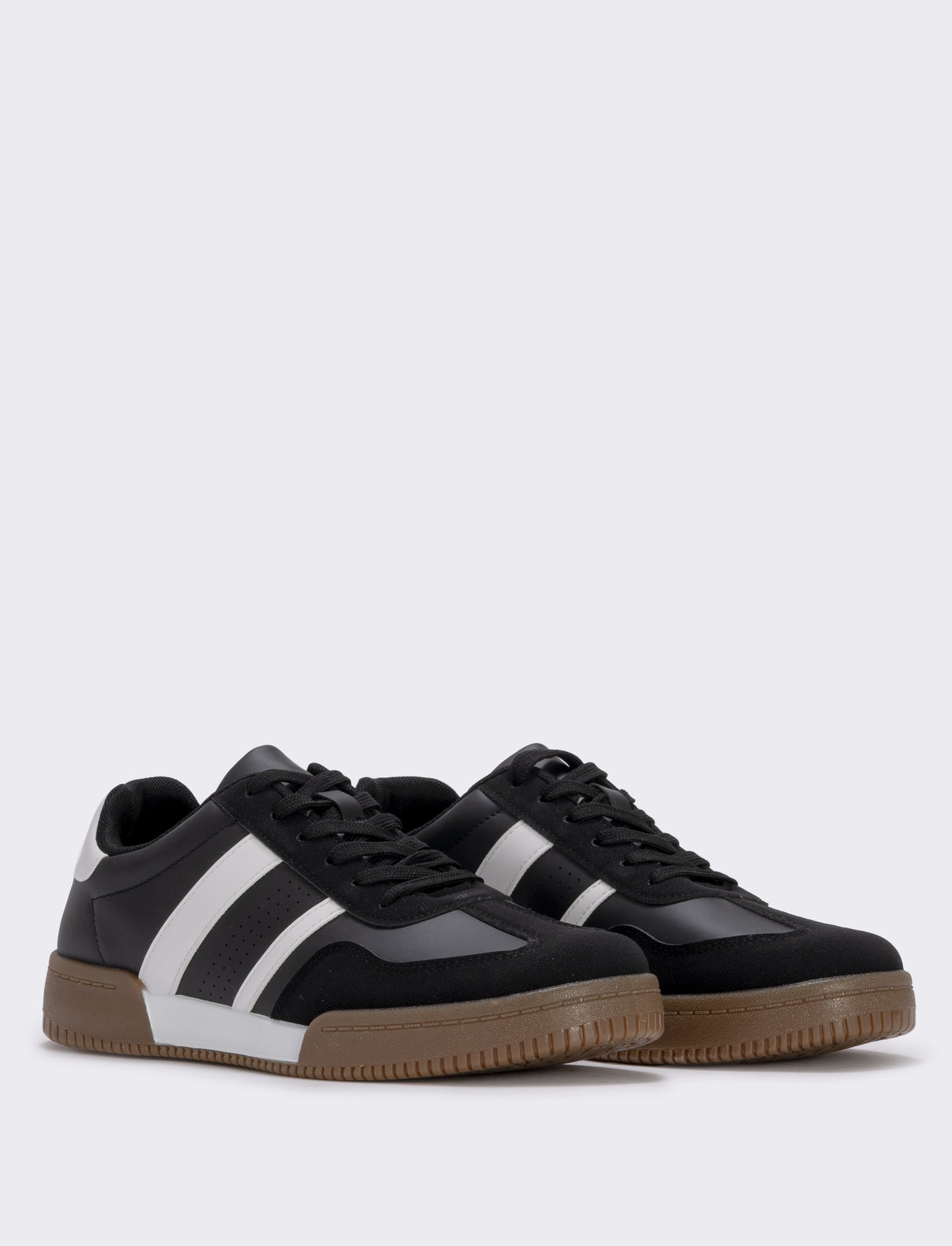 Black sneakers with white details for men - Black