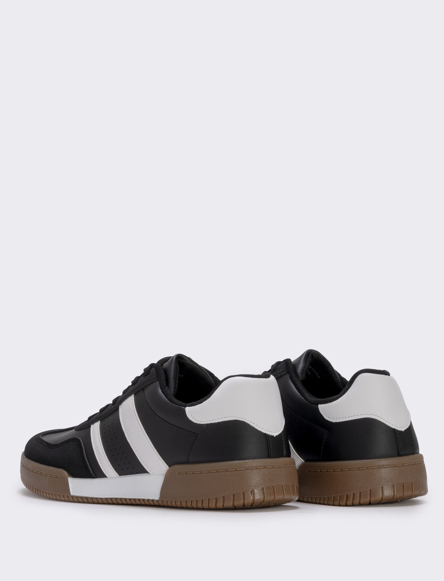 Black sneakers with white details for men - Black