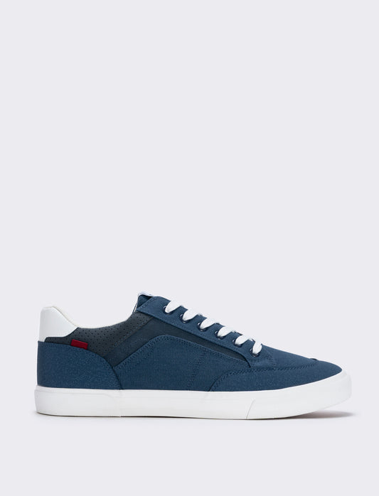 Men's canvas sneakers with contrasting details - Blue