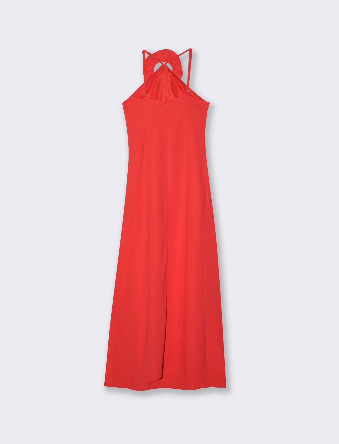 Vestito lungo con spalline e fiore decorativo - Aragosta