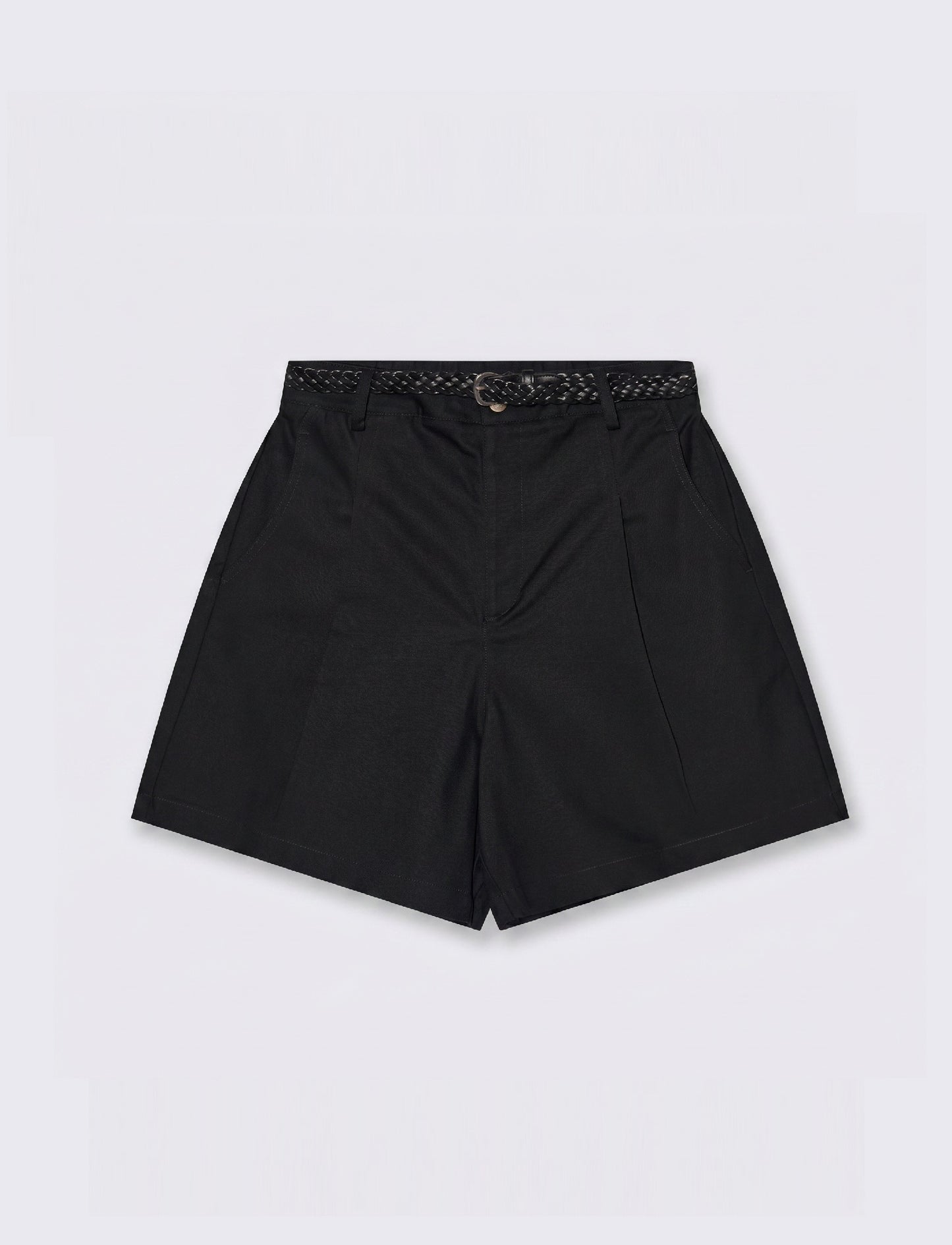 Bermuda con Cintura ed Elastico - Nero